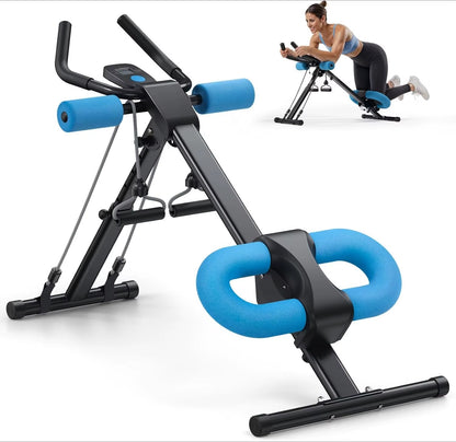 Ab Machine, Ab Workout Equipment, Adjustable Ab Trainer Machine for Abs Workout at Home Gym, Foldable, Knee Protection