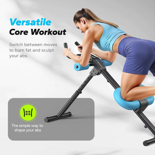 Ab Machine, Ab Workout Equipment, Adjustable Ab Trainer Machine for Abs Workout at Home Gym, Foldable, Knee Protection